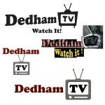 Various Dedham TV logos of the past. Note: the retro-TV graphic with antennae!